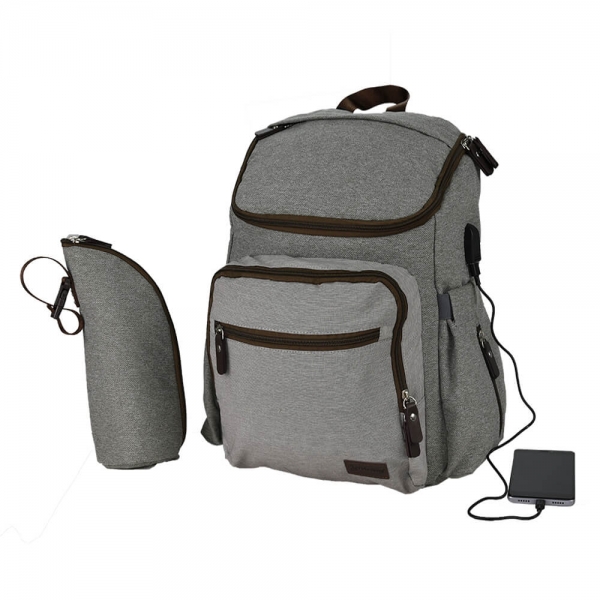 Τσάντα πλάτης - Αλλαξιέρα με USB Pure 590-182 - image 590-182-1-600x600 on https://old.bebestars.gr