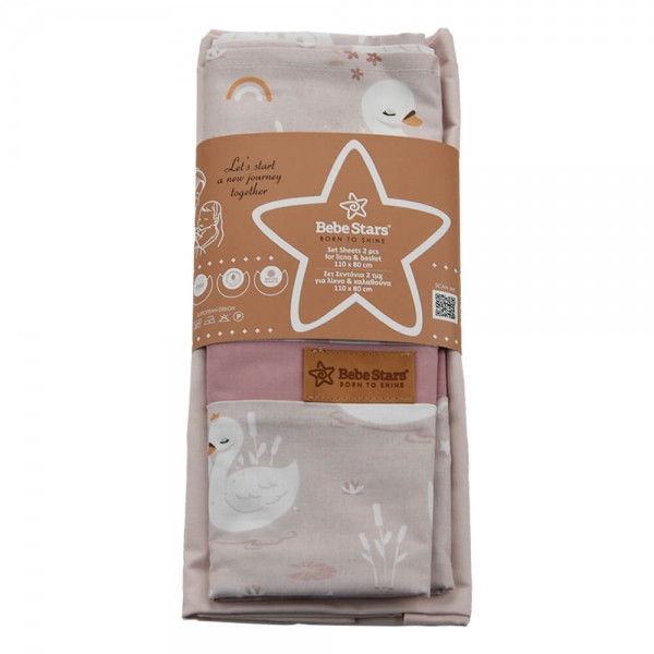 Sheet Set for licno 2pcs Swan 307-314 - image 307-314-1-600x600 on https://old.bebestars.gr