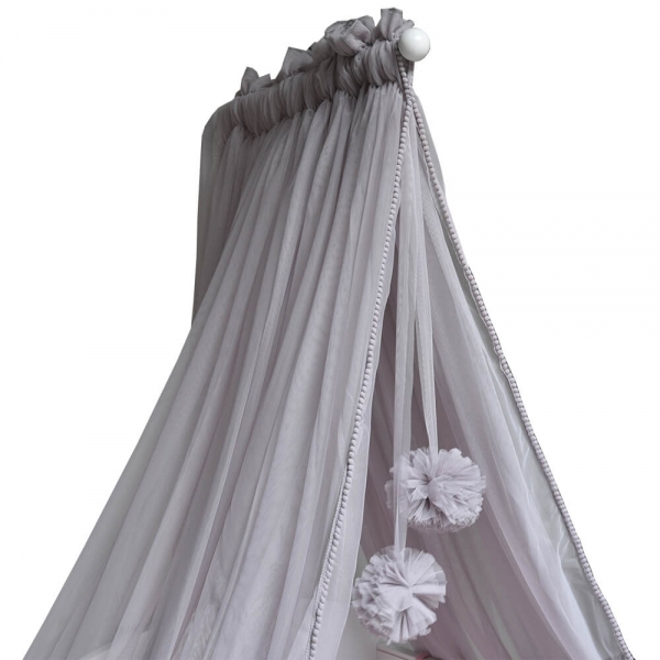 Κουνουπιέρα κρεβατιού με pom-pom Grey 603-186 - image 603-186-600x600 on https://old.bebestars.gr