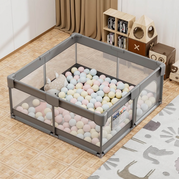 Πάρκο για μωρά τετράγωνο 150x150cm Playzen Grey 880-100 - image 880-100-9-600x600 on https://old.bebestars.gr