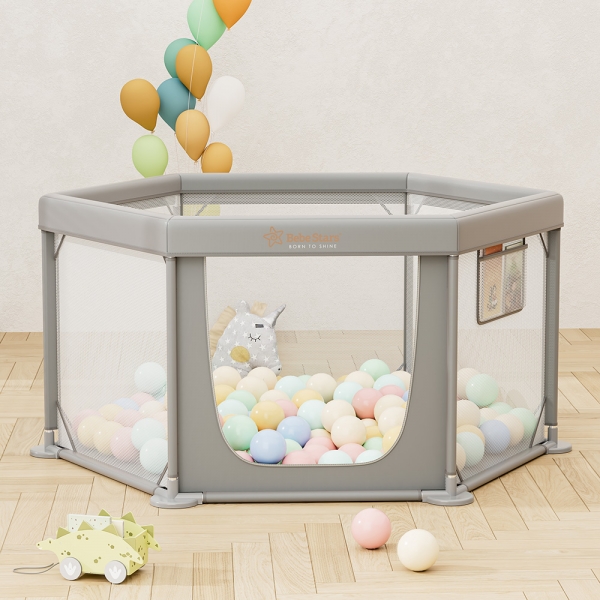 Παρκοκρέβατο Πολύγωνο Nestilo Grey 889-100 - image 889-100-5-600x600 on https://old.bebestars.gr