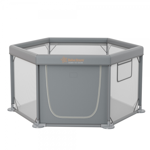 Παρκοκρέβατο Πολύγωνο Nestilo Grey 889-100 - image 889-100-9-600x600 on https://old.bebestars.gr